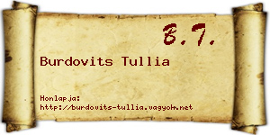 Burdovits Tullia névjegykártya